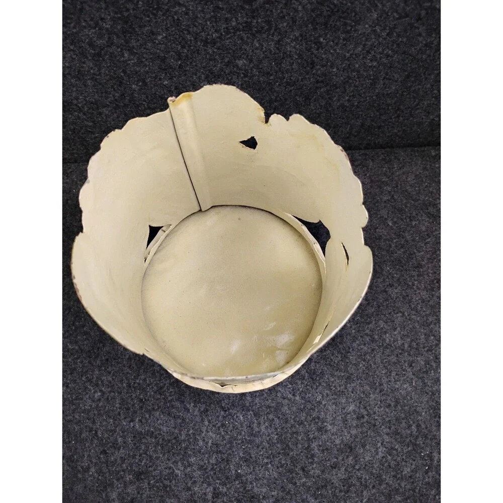Vintage Coastal Seashell Motif Handmade Metal Candle Holder Artist Signed 5